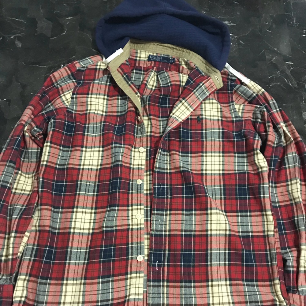 Ralph Lauren polo hooded flannel shirt